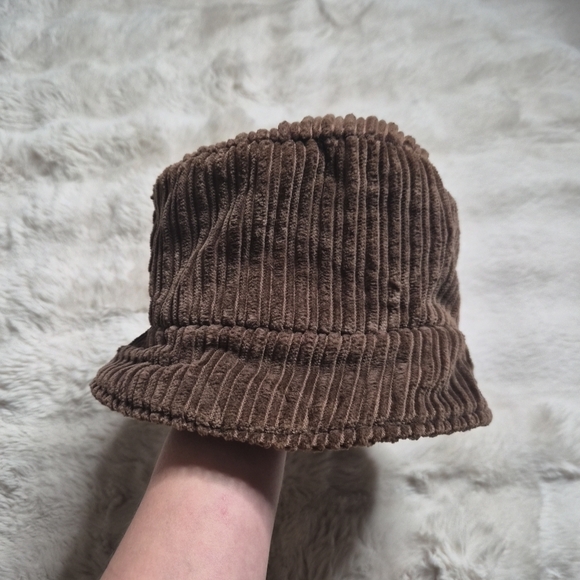 Vintage Brown Corduroy Bucket Hat Fall Winter 90s Indie Sleaze Sleeze Goblincore - Picture 3 of 9